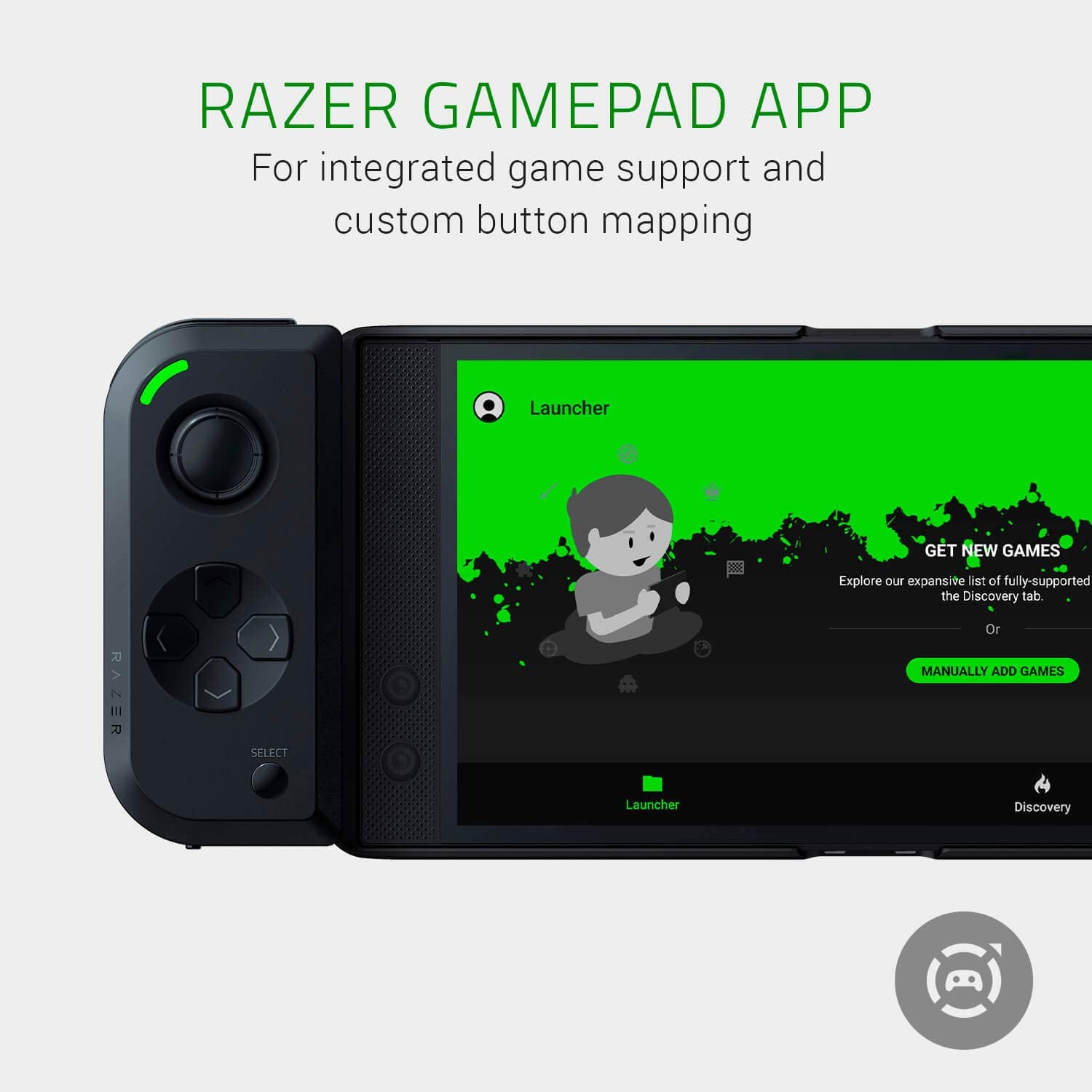 Razer Junglecat - Option A - Portable Dual-Sided Gaming Controller for Android One Size,Black