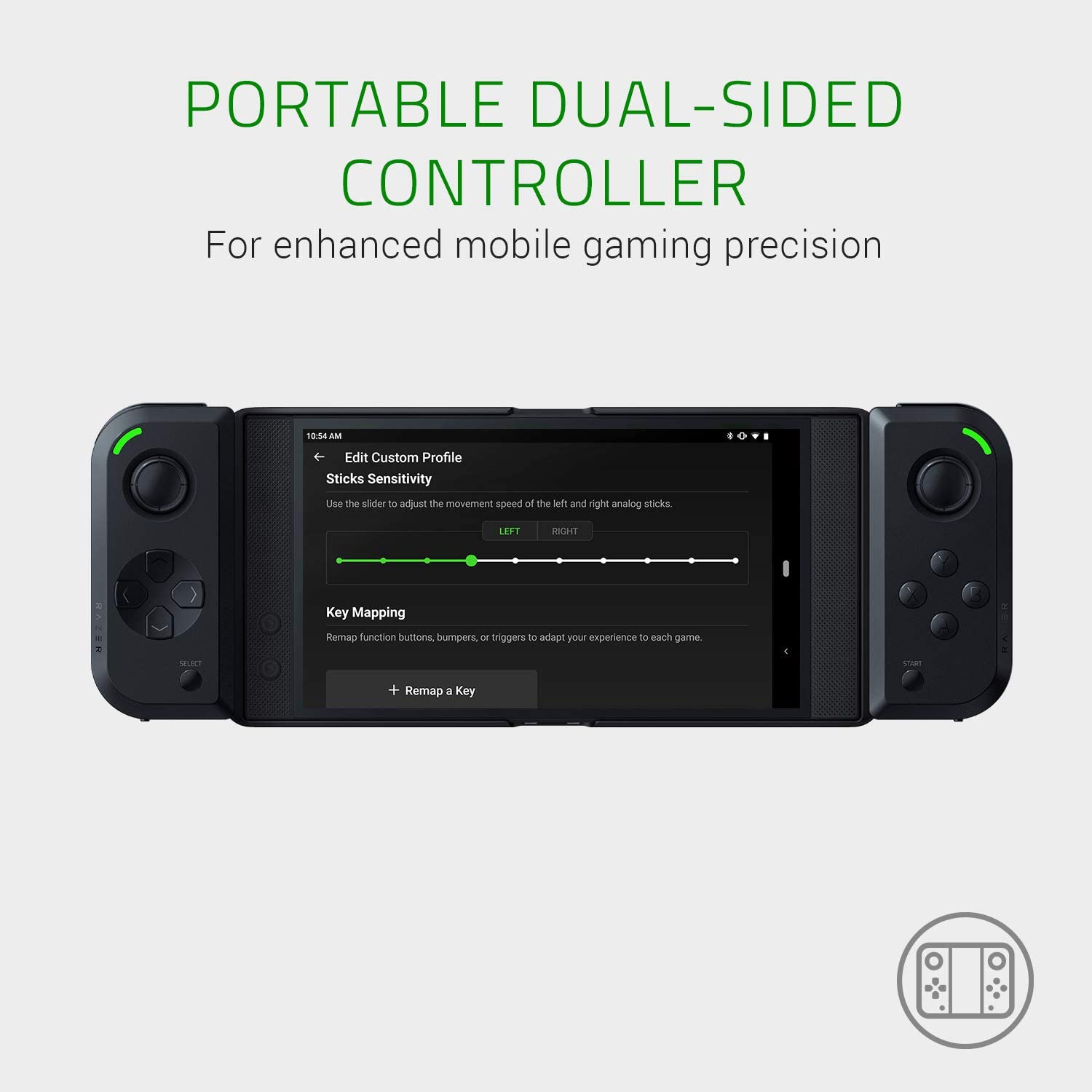 Razer Junglecat - Option A - Portable Dual-Sided Gaming Controller for Android One Size,Black