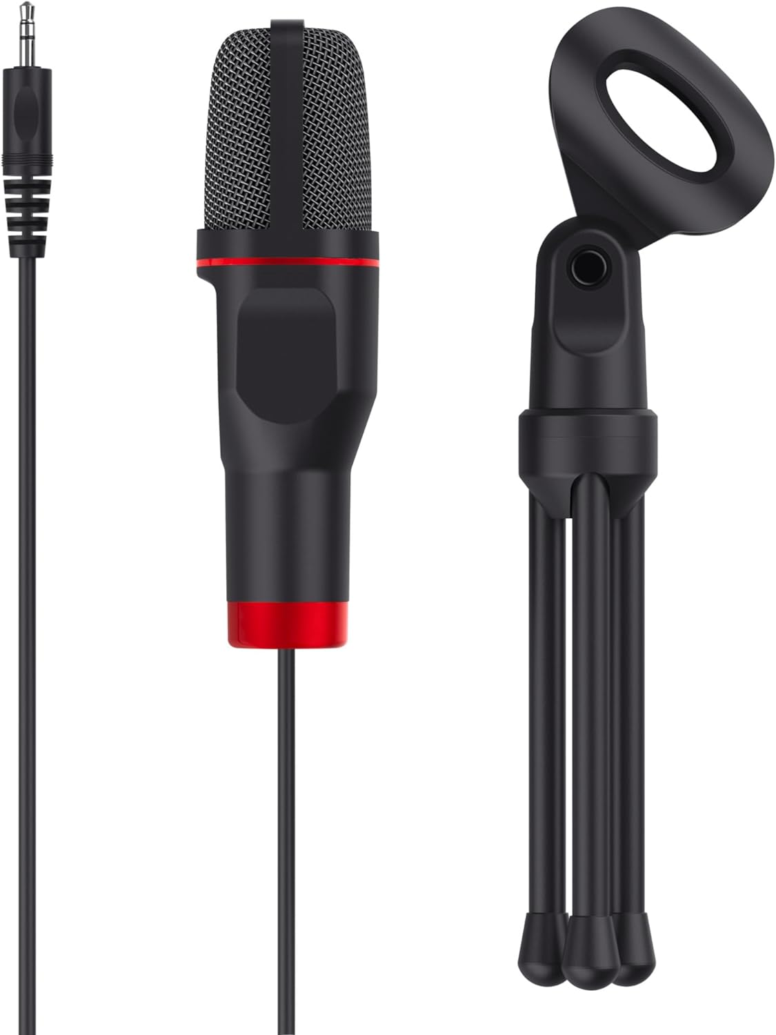 Trust Gaming GXT 212 Mico USB Microphone on Tripod for PC, PS4, PS5 and Laptop, Mic with 3.5 mm and USB Connection, 1.80 m Cable, for Streaming, Twitch and Youtube - Black