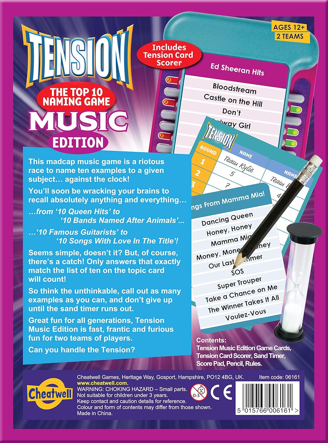 Cheatwell Games Tension Music Edition, Pink and Blue