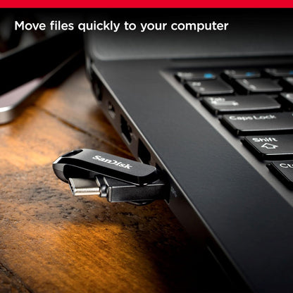 SanDisk 64GB Ultra Dual Drive Go USB Type-C Flash Drive with reversible USB Type-C and USB Type-A connectors, for smartphones, tablets, Macs and computers