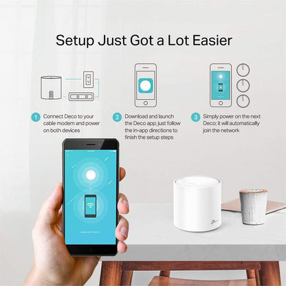 TP-Link Deco X20 AX1800 Whole Home Mesh Wi-Fi 6 System, AI-Driven Mesh, Up to 5,800 Sq ft Coverage, 1 GHz Quad-Core CPU, Compatible with Amazon Alexa, With TP-Link HomeShield's kit, Pack of 3, White 3-5 bedrooms + AX1800 Wi-Fi 6|3-pack