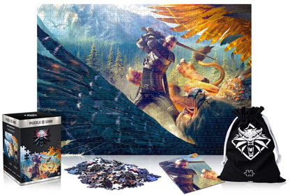 Good Loot The Witcher 3: Wild Hunt Gryffin Fight - 1000 Pieces Jigsaw Puzzle 68cm x 48cm Includes Poster and Bag Game Artwork for Adults and Teenagers 1062439