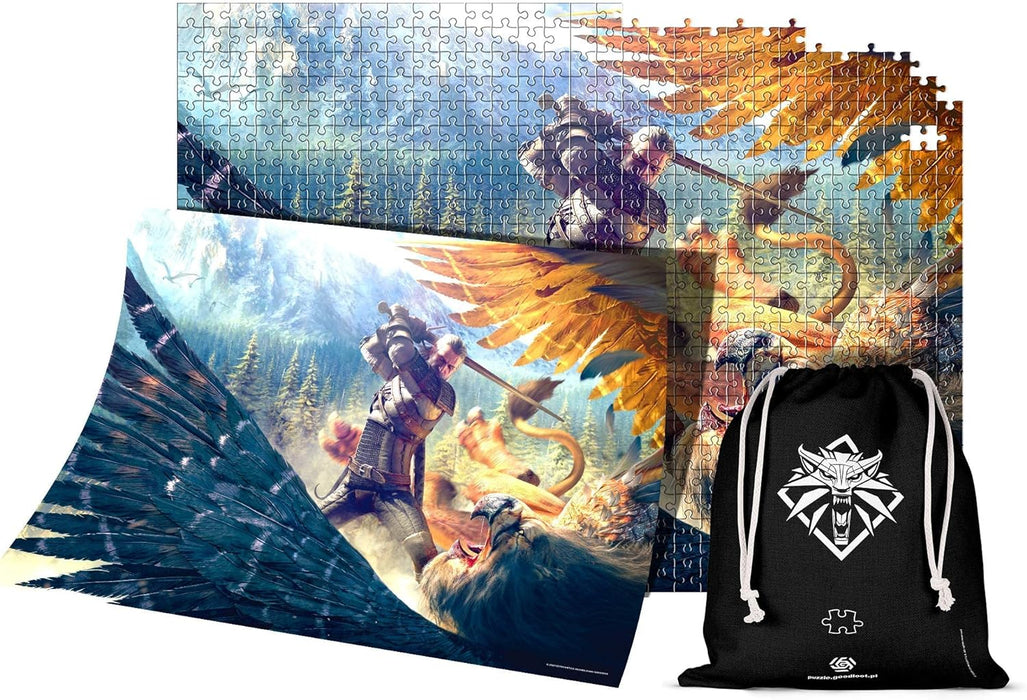 Good Loot The Witcher 3: Wild Hunt Gryffin Fight - 1000 Pieces Jigsaw Puzzle 68cm x 48cm Includes Poster and Bag Game Artwork for Adults and Teenagers 1062439 1000 pcs The Witcher Griffin Fight