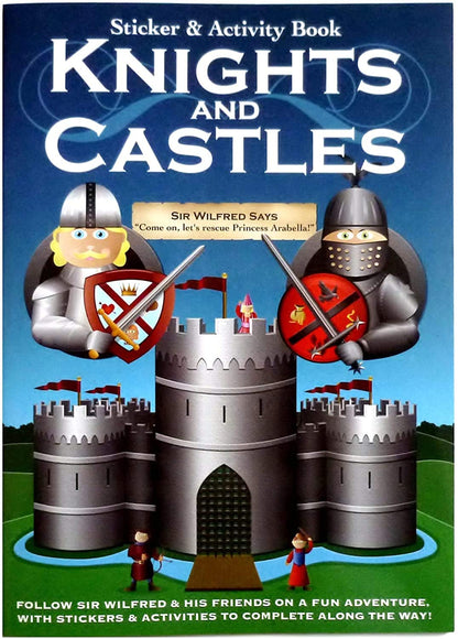 NEW KNIGHTS & CASTLES STICKER & ACTIVITY COLOURING BOOK EDUCATIONAL & FUN! AL