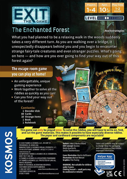 Thames & Kosmos - EXIT: The Enchanted Forest - Level: 2/5 - Unique Escape Room Game - 1-4 Players - Puzzle Solving Strategy Board Games for Adults & Kids, Ages 10+ - 692875