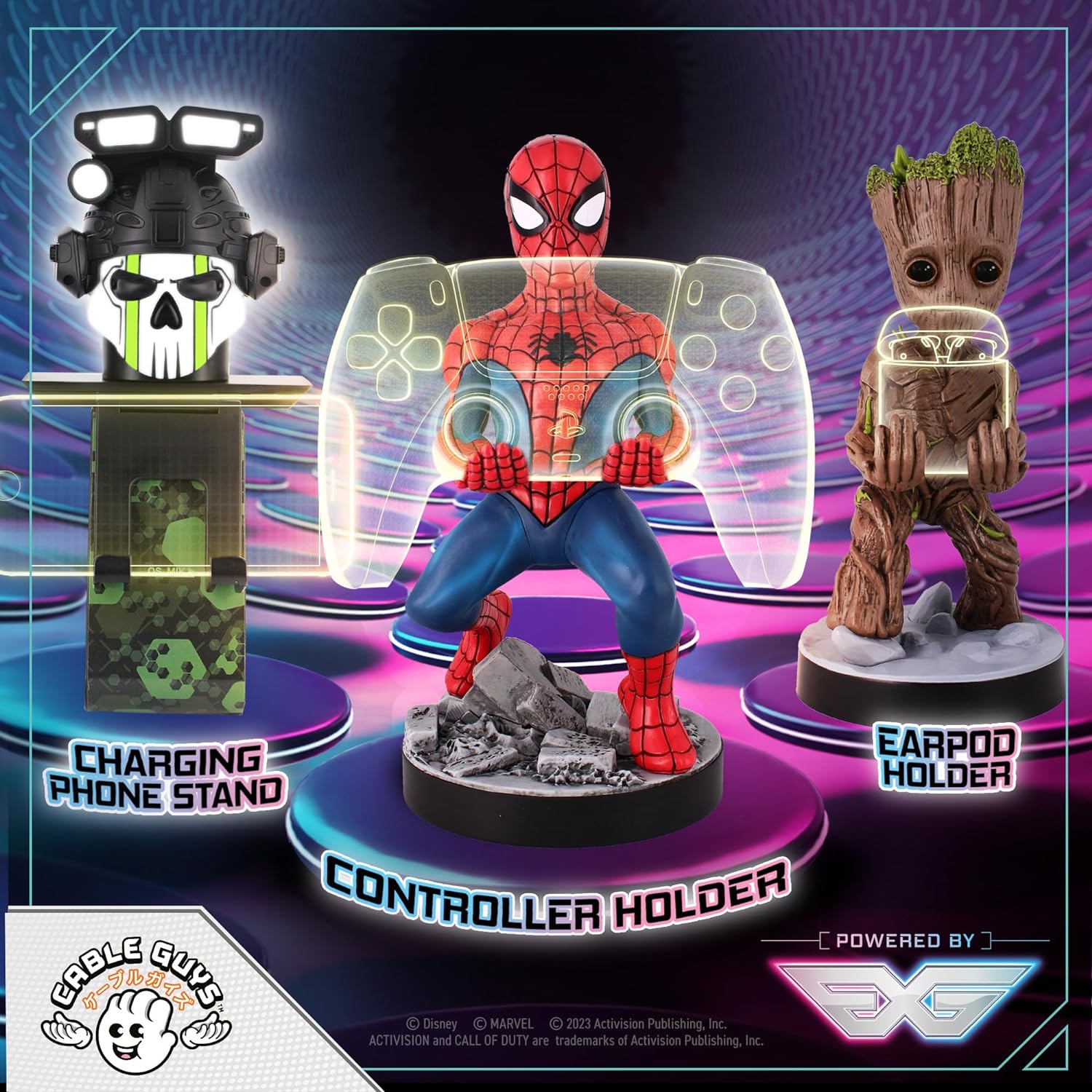 Cable Guys - Marvel Spiderman Gaming Accessories Holder & Phone Holder for Most Controller (Xbox, Play Station, Nintendo Switch) & Phone