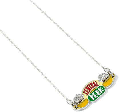 Cara Shop - Collana pendente argento logo centrale perk, Cara Shop - Halskette mit Anhänger versilbert, Logo Central Perk, Silver Central Perk Logo Pendant Necklace