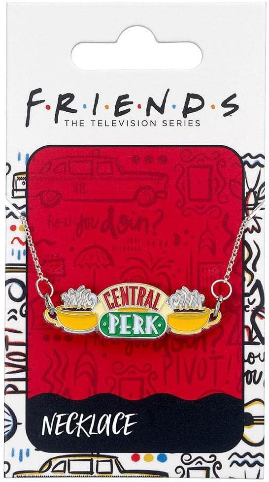 Cara Shop - Collana pendente argento logo centrale perk, Cara Shop - Halskette mit Anhänger versilbert, Logo Central Perk, Silver Central Perk Logo Pendant Necklace