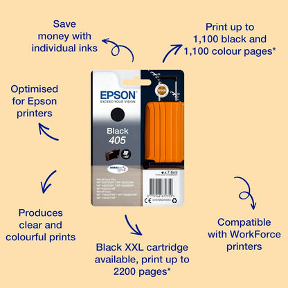 Epson 405 Black Suitcase Genuine, DURABrite Ultra Ink