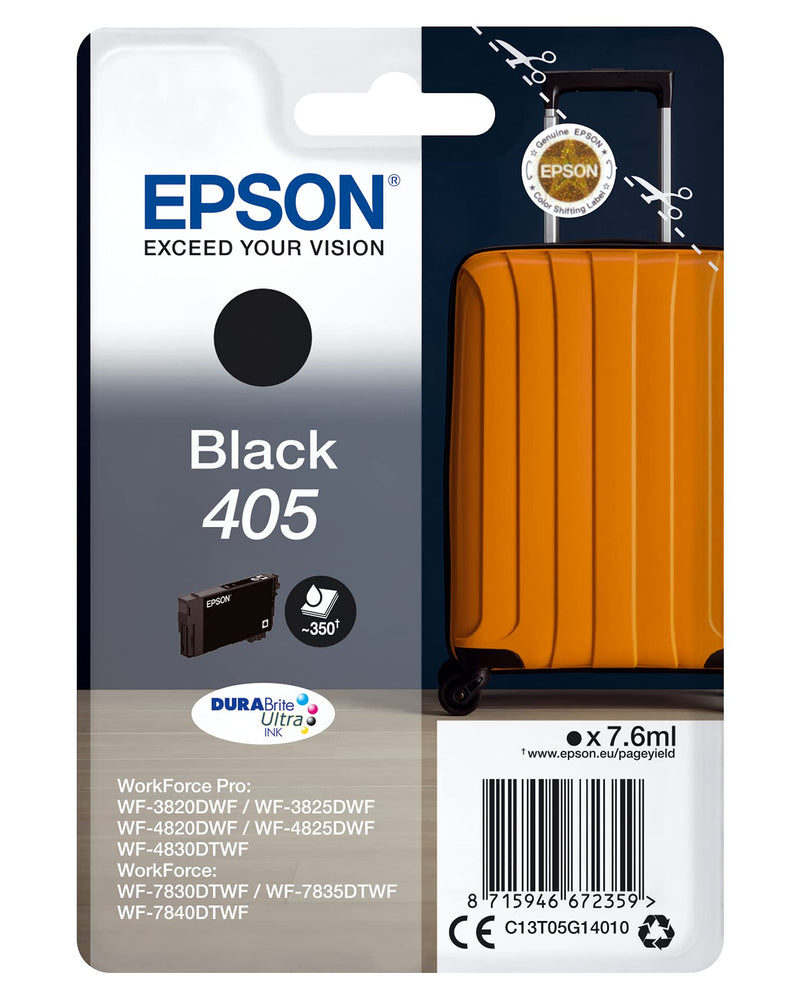 Epson 405 Black Suitcase Genuine, DURABrite Ultra Ink