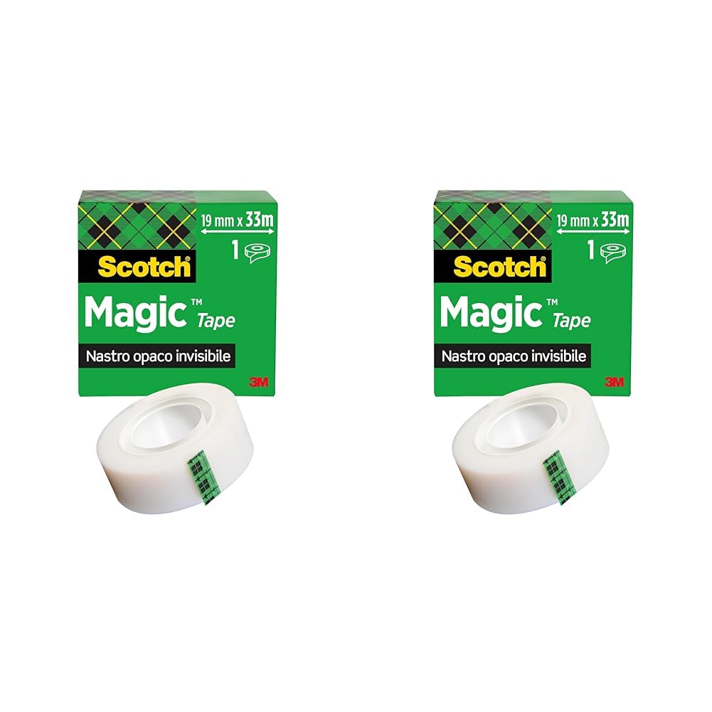 Scotch Magic Invisible Tape - 1 Roll, 19 mm x 33 m - General Purpose Sticky Tape for Document Repair, Labelling & Sealing (Pack of 2