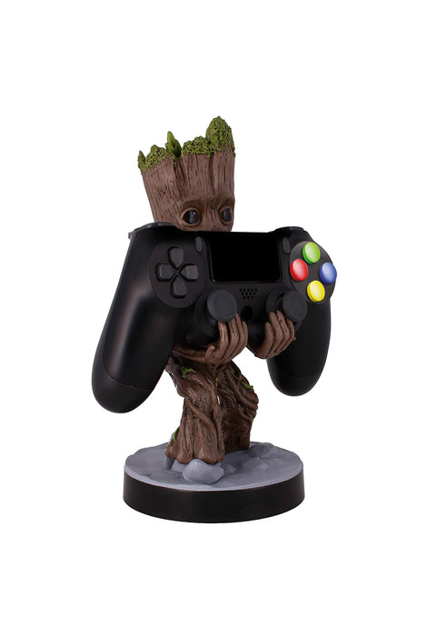 Cableguys Figurine Gaming Marvel Les Gardiens de la Galaxie Bébé Groot - Accessoire Support Manette ou Smartphone - Câble USB Inclus