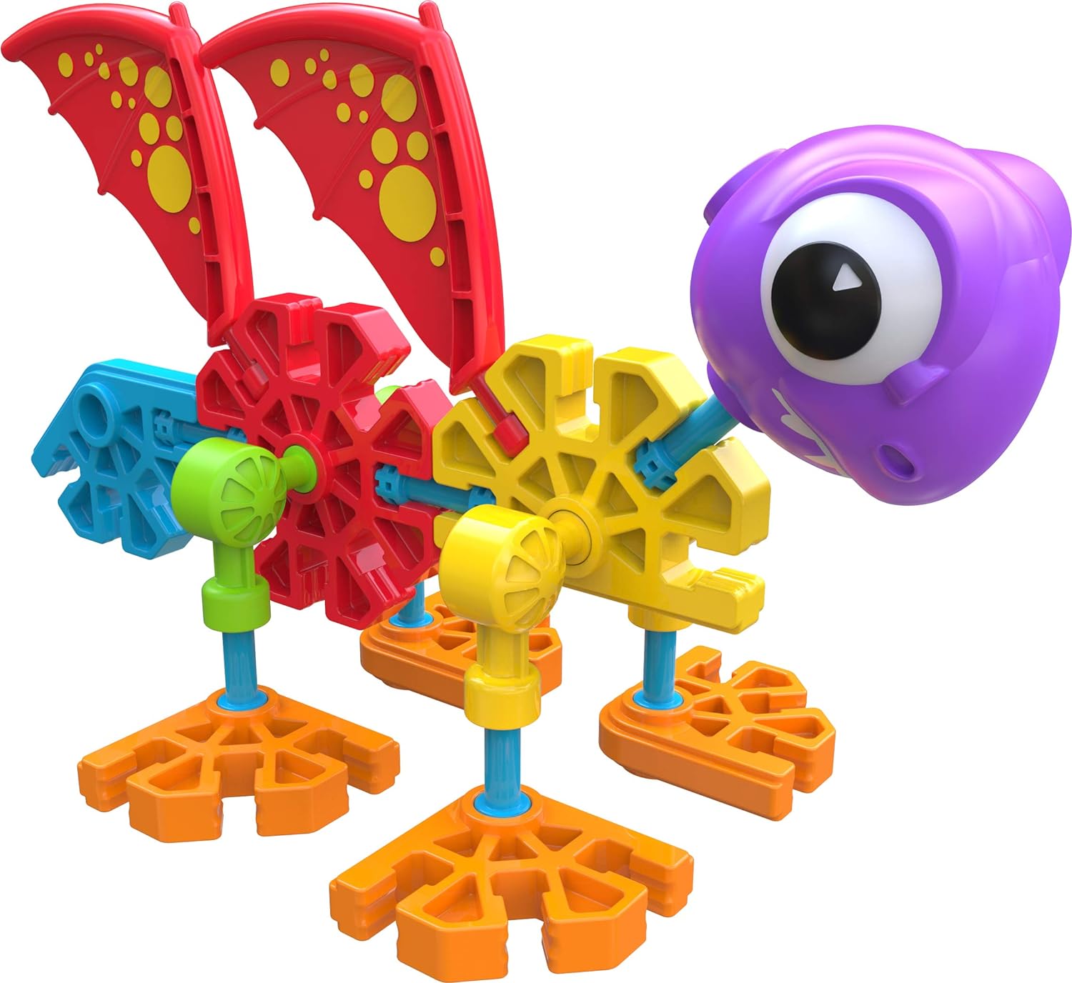 Kid K'NEX | Dino Dudes Building Set 30 Model | Kids Craft Set with 100 Pieces, Educational Toys for Kids, Fun Building Toys for Boys and Girls, Construction Toys for Ages 3+ | Basic Fun 85611