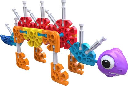 Kid K'NEX | Dino Dudes Building Set 30 Model | Kids Craft Set with 100 Pieces, Educational Toys for Kids, Fun Building Toys for Boys and Girls, Construction Toys for Ages 3+ | Basic Fun 85611