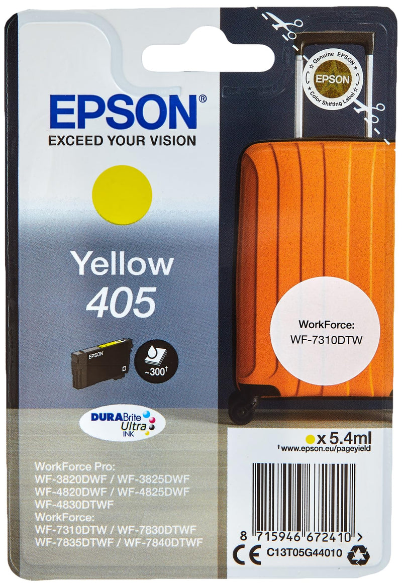 Epson 405 Yellow Suitcase Genuine, DURABrite Ultra Ink