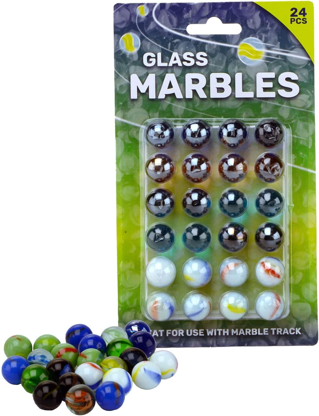 Outdoor Fun Knikkers op kaart 24 stuks 16mm