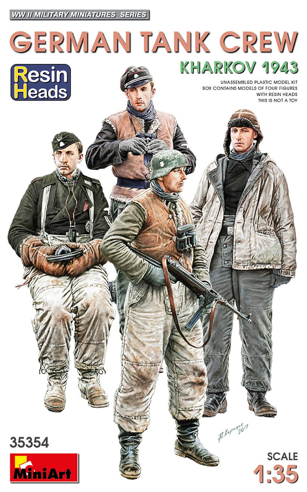 Miniart MIN35354 1:35-German Tank Crew, Kharkov (Resin Heads