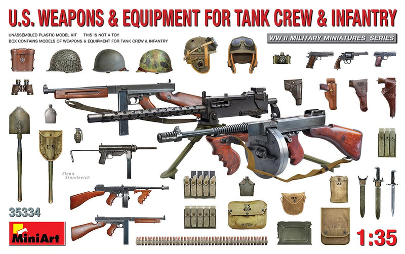 Miniart MIN35334 1:35-U.S. Weapons and Equipment (Tank Crew