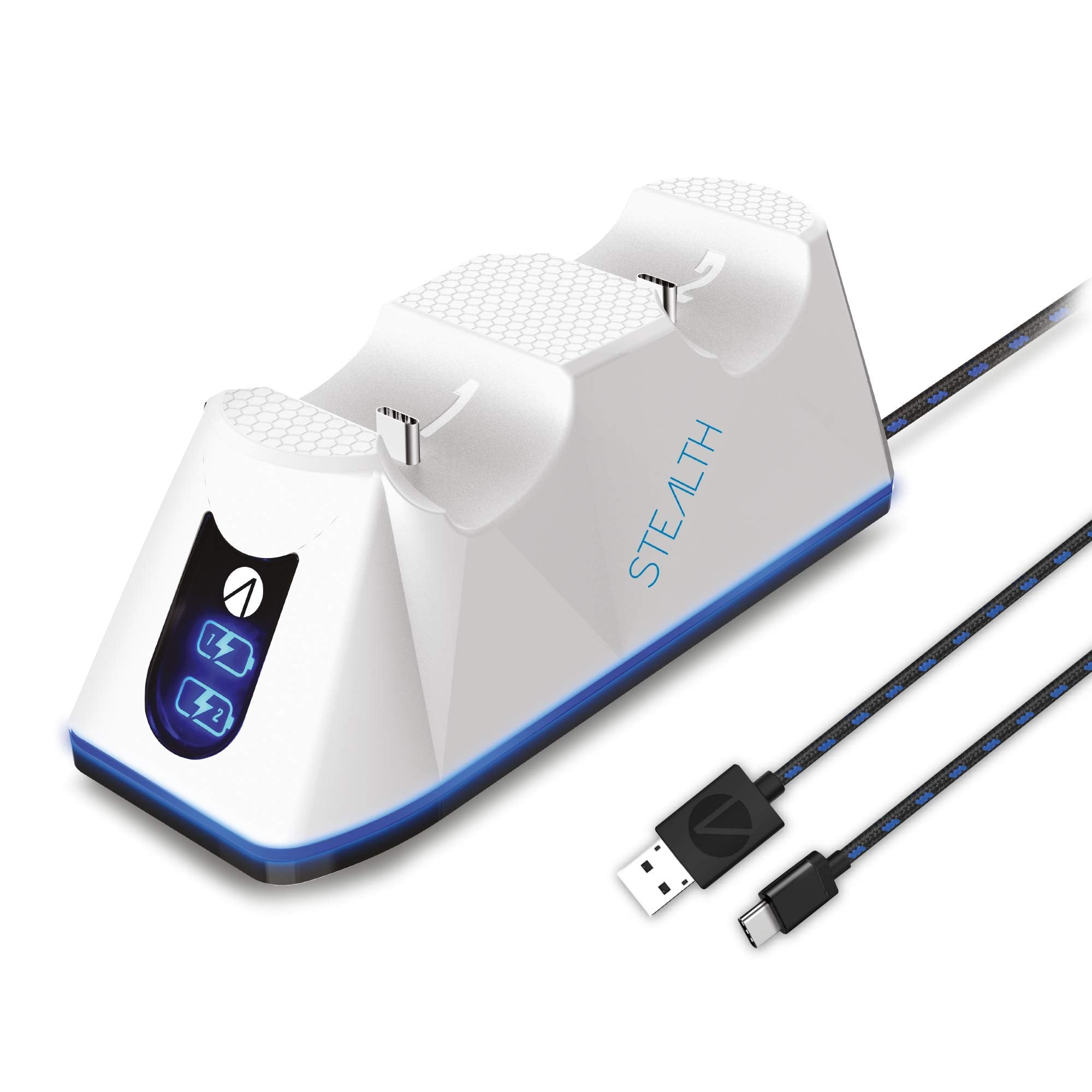 Stealth - Twin Charging Dock with 2m Play & Charge Cable for PS5 - White  Weiß
