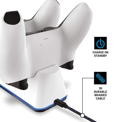 Stealth - Twin Charging Dock with 2m Play & Charge Cable for PS5 - White  Weiß