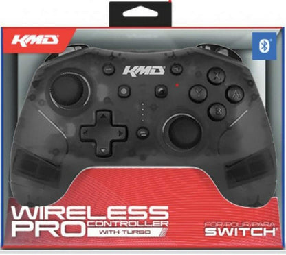 KMD Official Licensed Wireless Pro Controller for Nintendo Switch, PC, MacOS and More - Built in Turbo & Other Features - Black