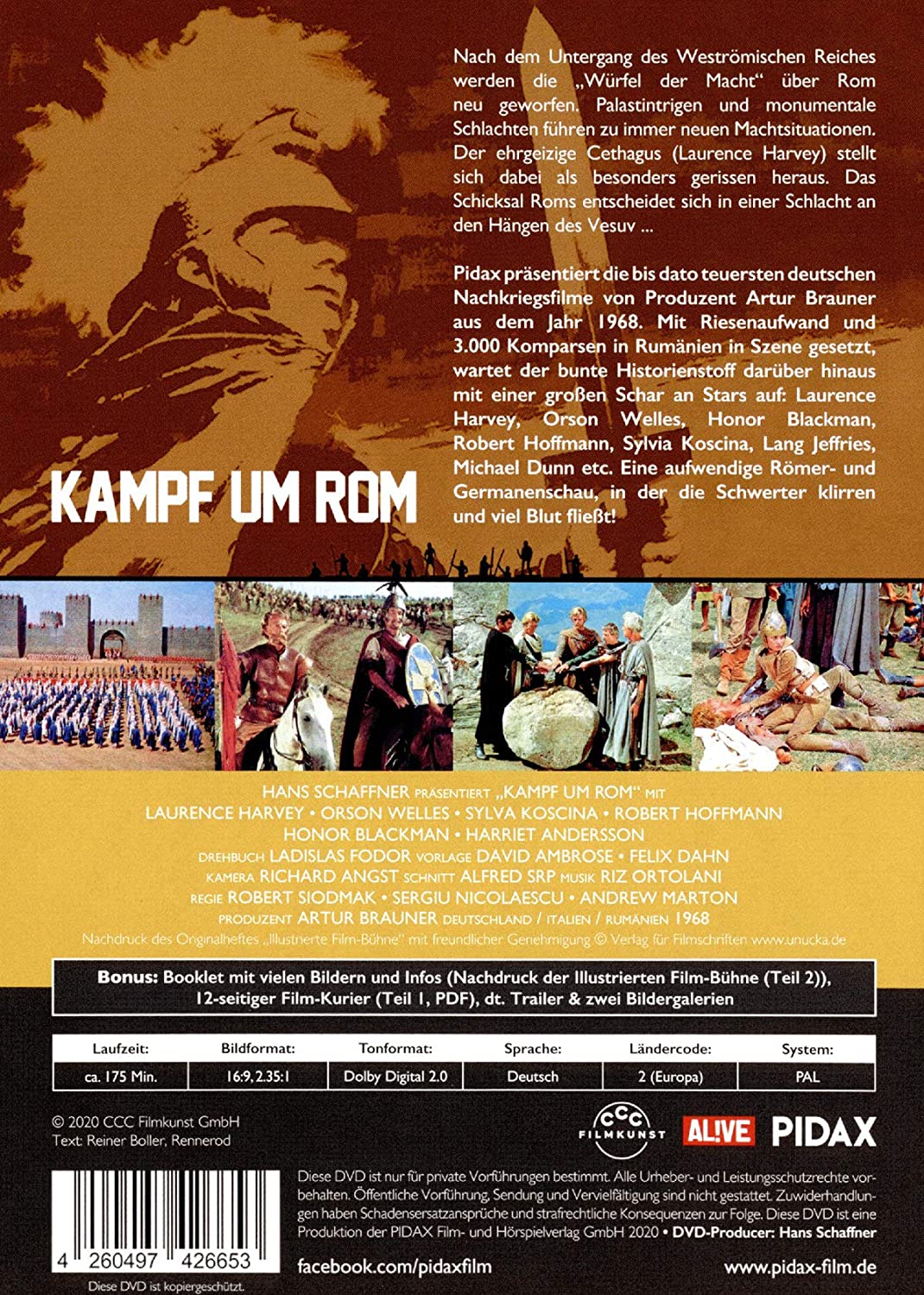 Kampf um Rom - Remastered Edition / Die komplette 2-teilige Spielfilmreihe mit Starbesetzung (Pidax Historien-Klassiker)