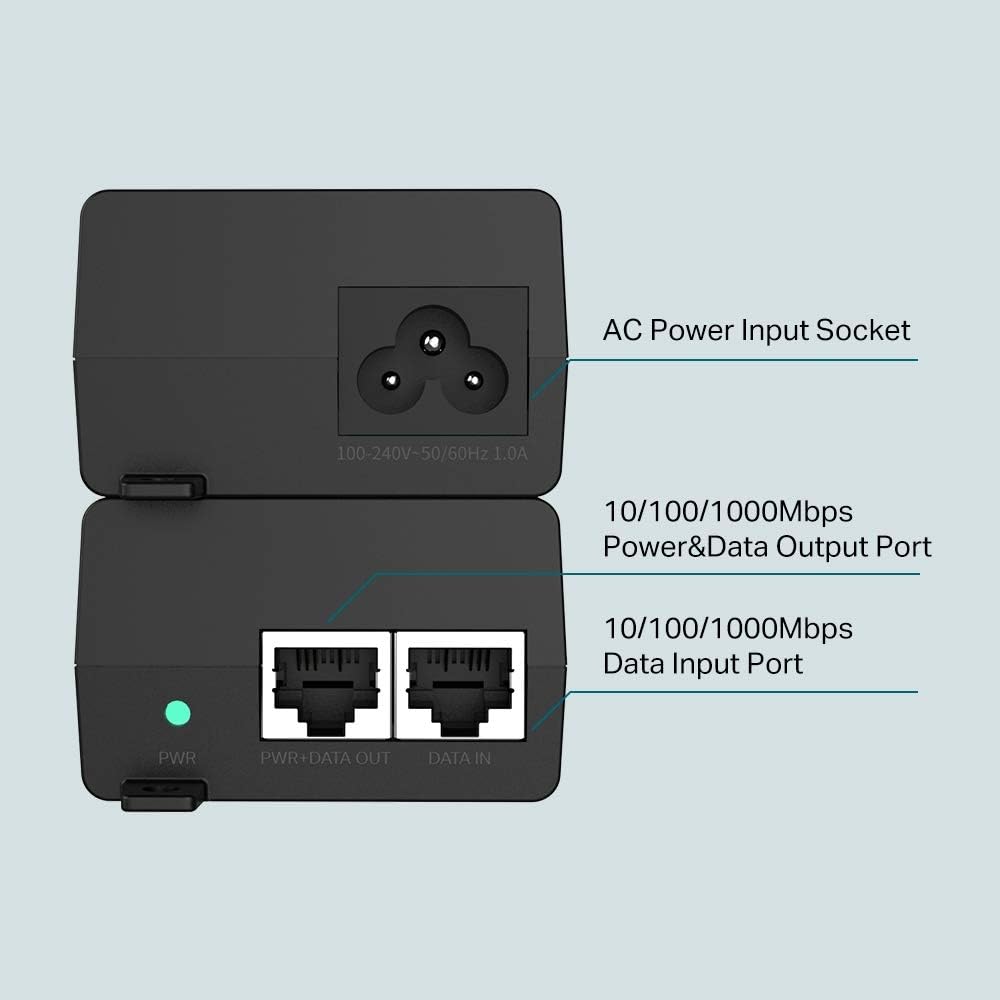 TP-Link 802.3at/af Gigabit PoE Injector | Non-PoE to PoE Adapter | Supplies PoE (15.4W) or PoE+ (30W) | Plug & Play | Desktop/Wall-Mount | Distance Up to 100m (TL-PoE160S