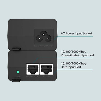 TP-Link 802.3at/af Gigabit PoE Injector | Non-PoE to PoE Adapter | Supplies PoE (15.4W) or PoE+ (30W) | Plug & Play | Desktop/Wall-Mount | Distance Up to 100m (TL-PoE160S