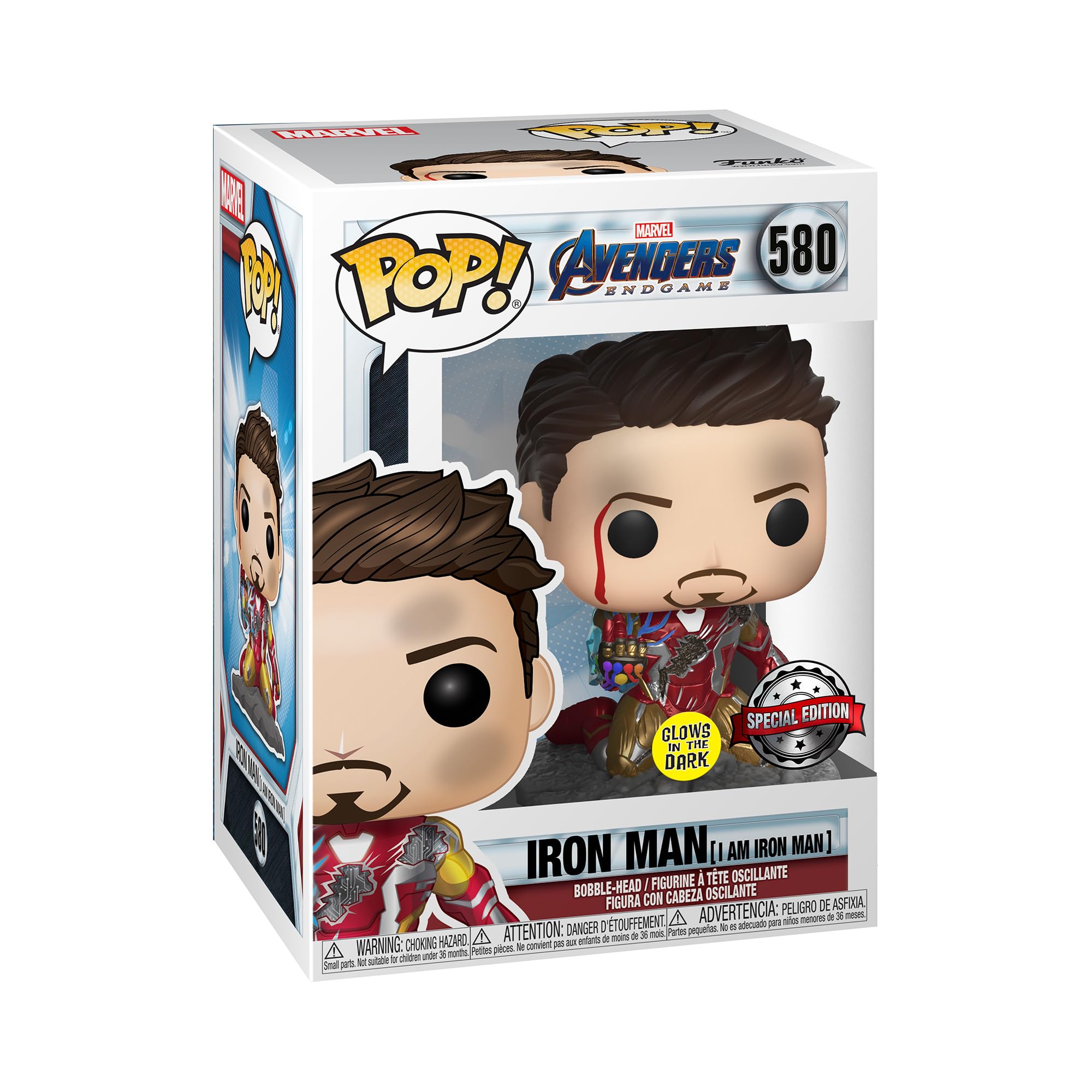 Funko Pop! Marvel: Marvel Avengers Endgame - I Am Iron Man - Metálico - Brilla en la Oscuridad - Figura de Vinilo Coleccionable - Idea de Regalo- Mercancia Oficial - Movies Fans