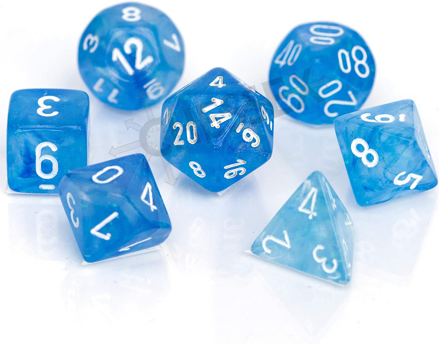 Chessex Borealis Sky Blue Luminary Dice Boxed Set