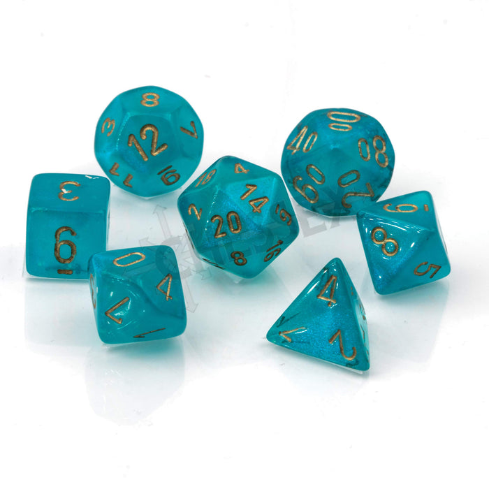 Chessex Borealis Teal Luminary Dice Boxed Set