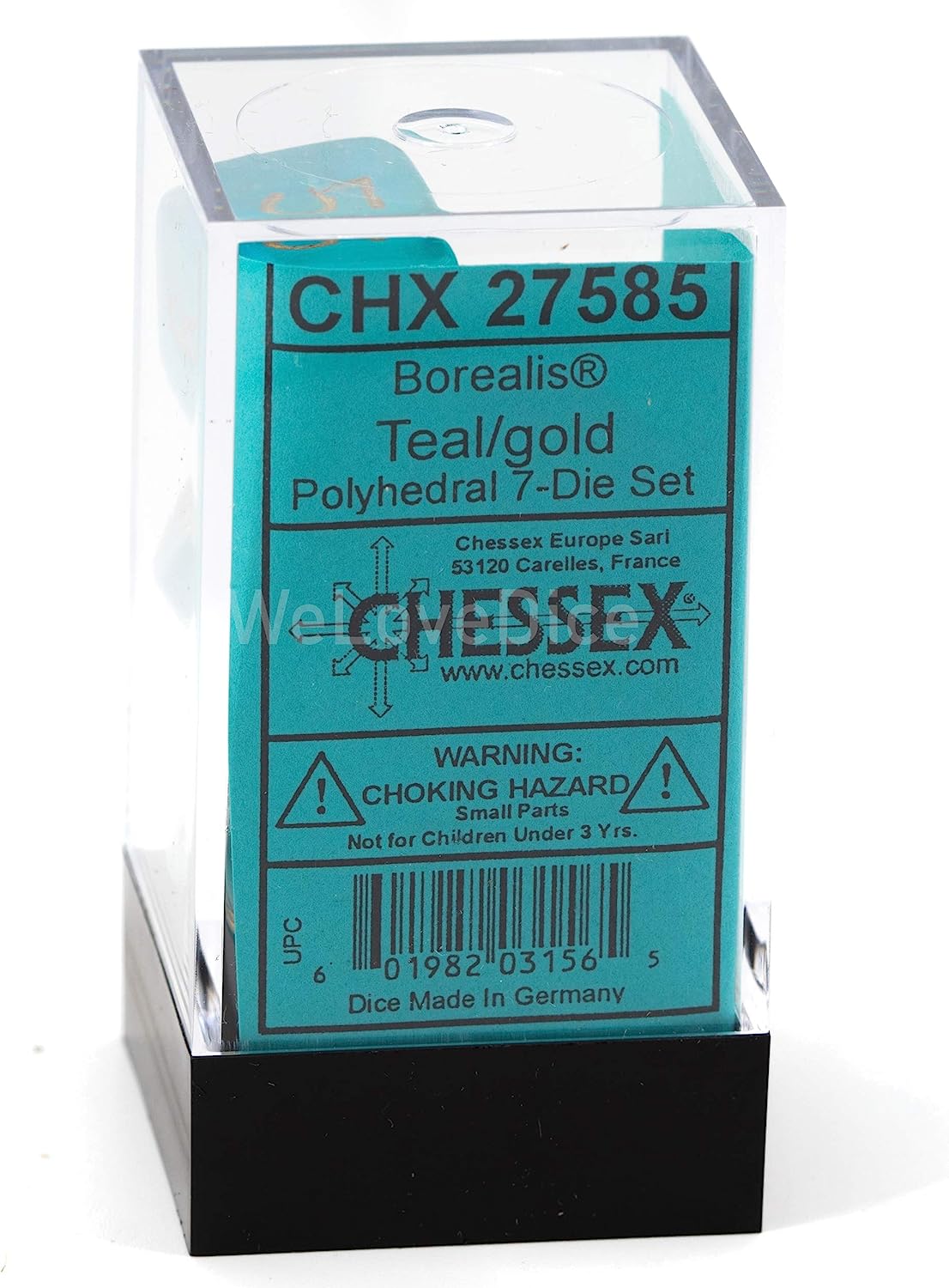 Chessex Borealis Teal Luminary Dice Boxed Set