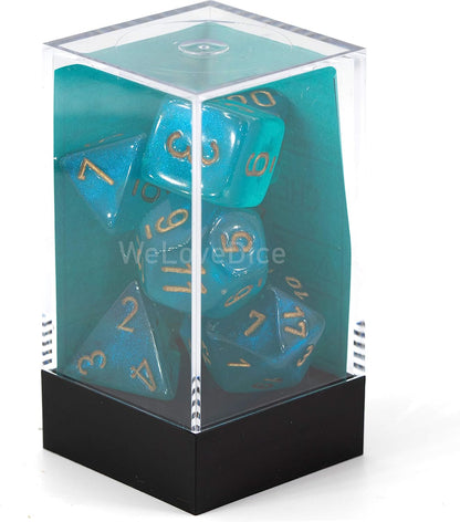 Chessex Borealis Teal Luminary Dice Boxed Set
