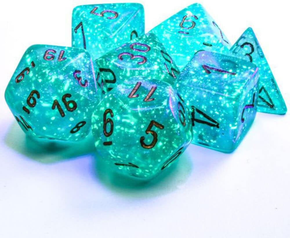 Chessex Borealis Teal Luminary Dice Boxed Set