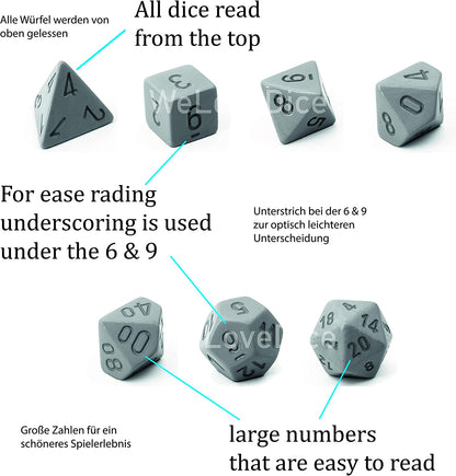 Chessex Borealis Royal Purple Luminary Dice Boxed Set