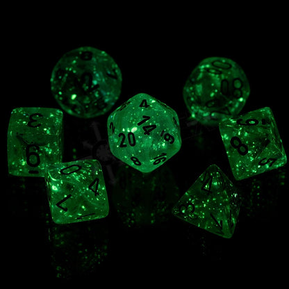 Chessex Borealis Light Green Luminary Dice Boxed Set