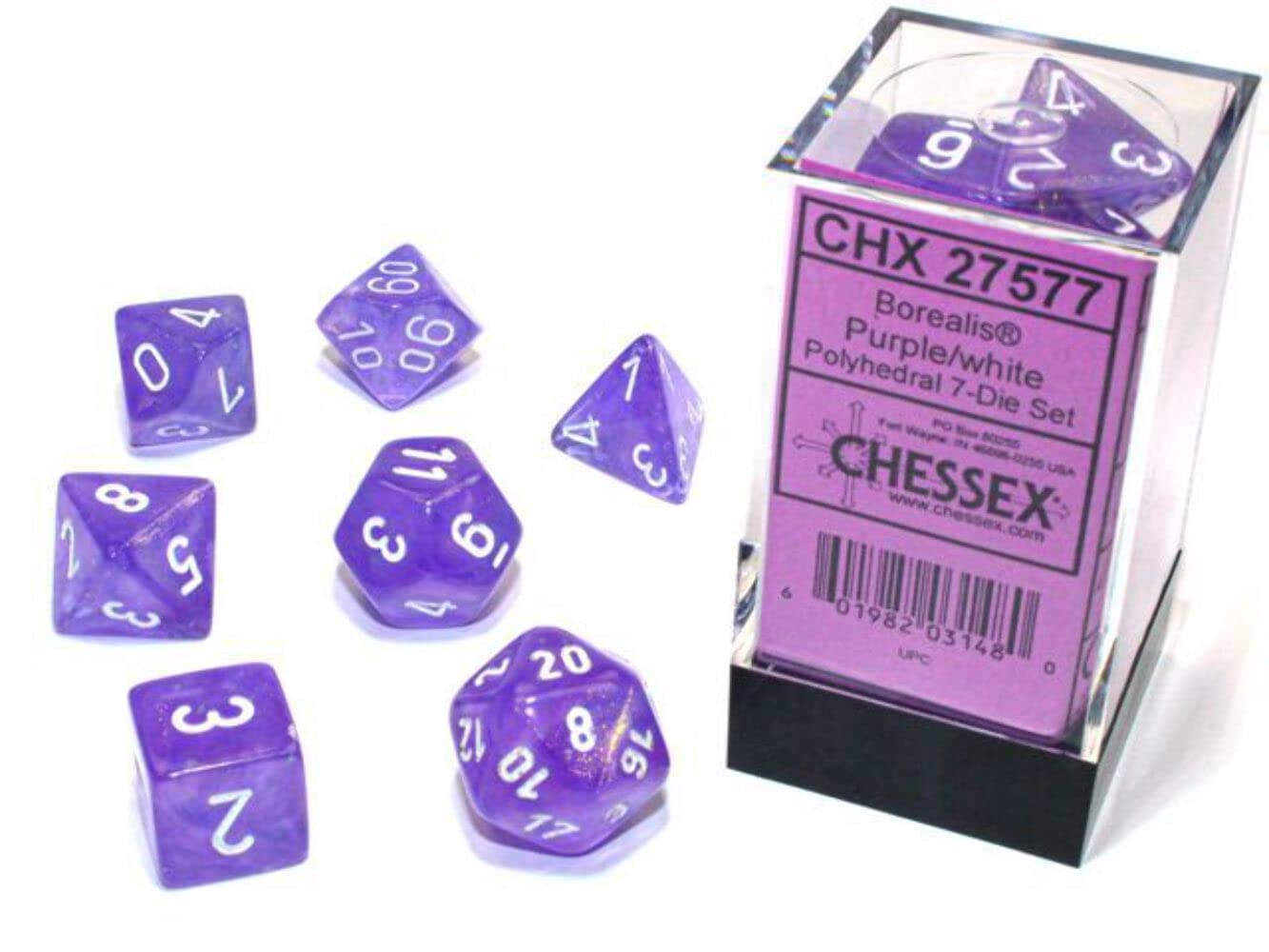 Chessex Borealis Light Green Luminary Dice Boxed Set