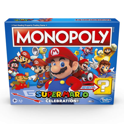 Monopoly Super Mario Celebration Edition Board Game for Super Mario Fans for Ages 8 and Up, with Video Game Sound Effects