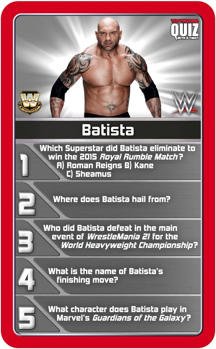 WWE Top Trumps Quiz Game, for 8 years to 99 years
