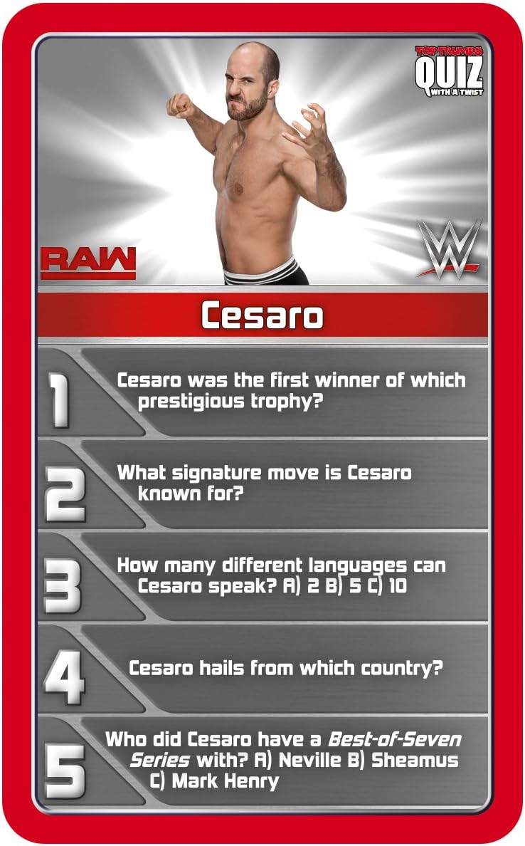 WWE Top Trumps Quiz Game, for 8 years to 99 years