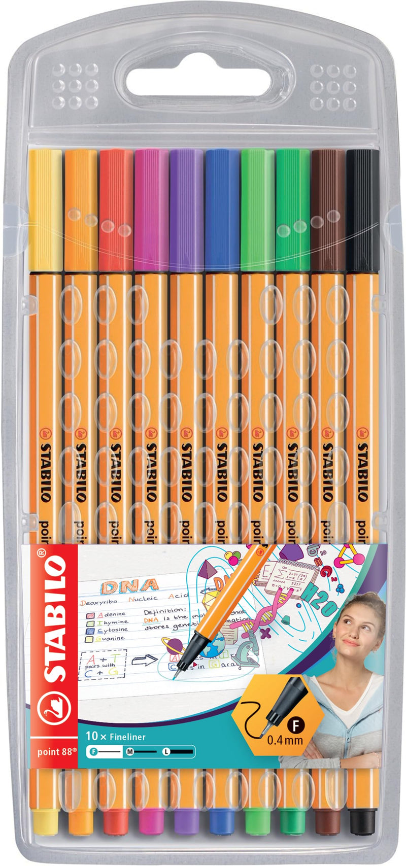 Stabilo® Fineliner point 88® Etui, mit 10 Stiften; Packungsinhalt: 10 Stifte