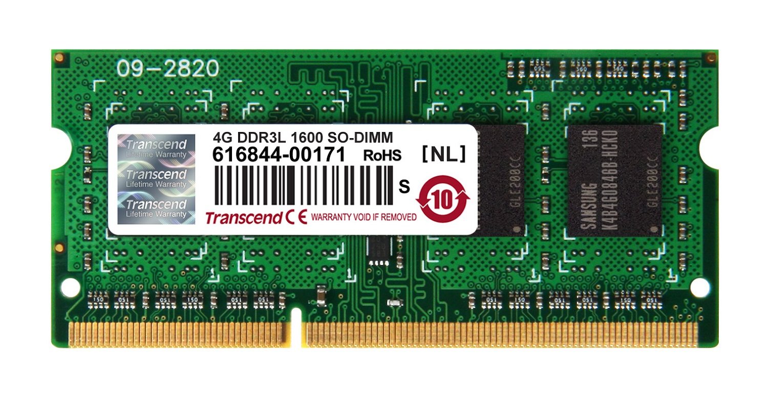 Transcend TS512MSK64W6H - Memoria RAM de 4 GB (204 Pin SO-DIMM, DDR3 SDRAM, 1600 MHz, CL11