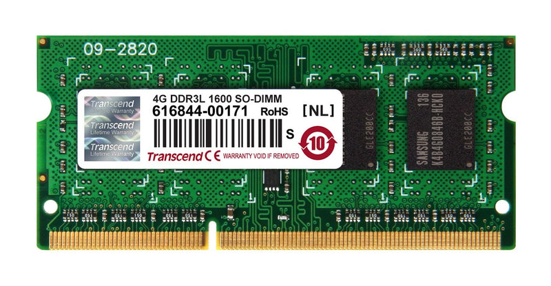 Transcend TS512MSK64W6H - Memoria RAM de 4 GB (204 Pin SO-DIMM, DDR3 SDRAM, 1600 MHz, CL11