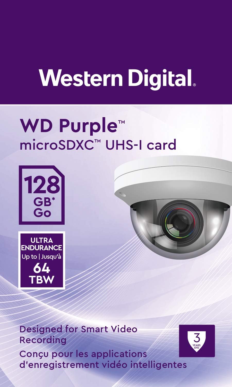 Western Digital WD Purple SC QD101 128GB Smart Video Surveillance microSDXC Card, Ultra Endurance Up to 64 TBW 128GB Current Version