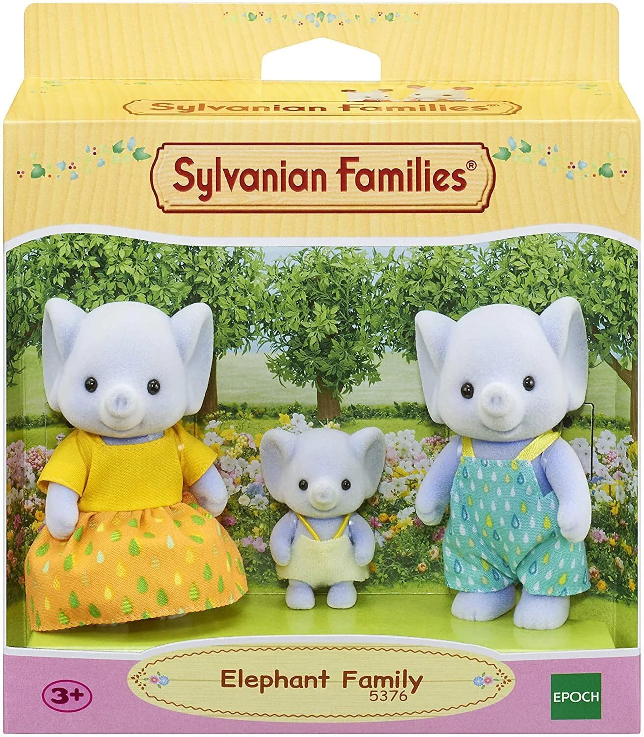 Sylvanian Families 5376 Elephant Family, Multi-Coloured & Soft Serve Ice Cream Shop, for 3 years to 10 years,Multicolor,12.79 x 7.29 x 11.69 centimeters + Soft Serve Ice Cream Shop