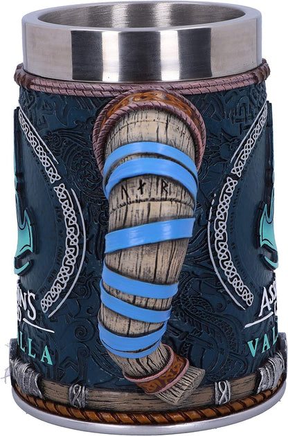 Nemesis Now B5335S0 Officially Licensed Assassins Creed Valhalla Viking Game Tankard, Resin w. Stainless Steel, 300 milliliters