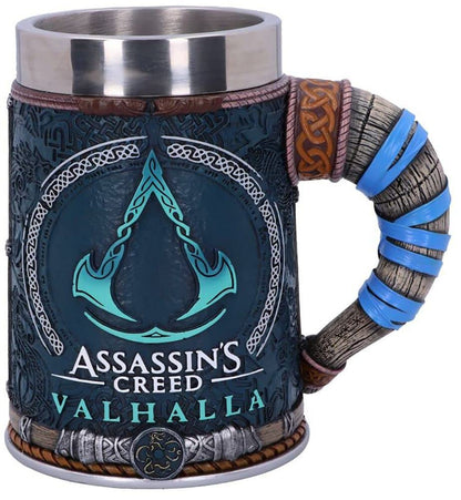 Nemesis Now B5335S0 Officially Licensed Assassins Creed Valhalla Viking Game Tankard, Resin w. Stainless Steel, 300 milliliters
