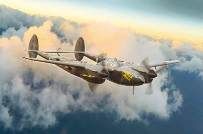 Italeri 1446S 1:72 US P-38J Lightning, Building, Standing Model Making, Crafts, Hobby, Gluing, Plastic Construction Kit, True to Detail