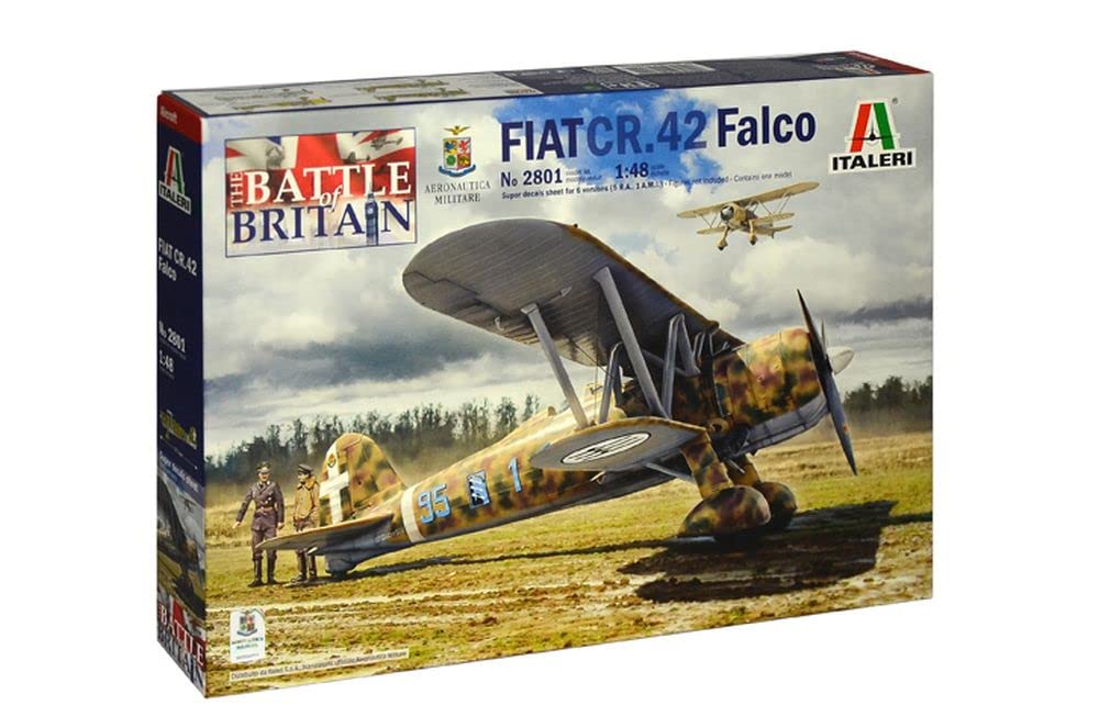 Italeri 2801S FIAT CR.42 80TH Anniversary Hawker 1:48 FiatCR.42 Battle of Britain 80thA - Maqueta de construcción de maquetas, Kit de construcción, construcción de Soporte, Manualidades, aficiones